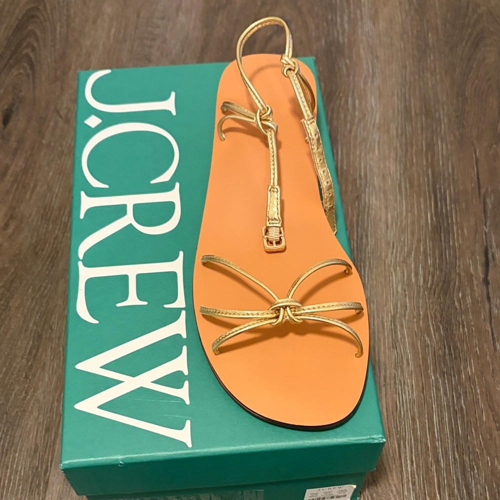 J. Crew Gold Strappy Sandals